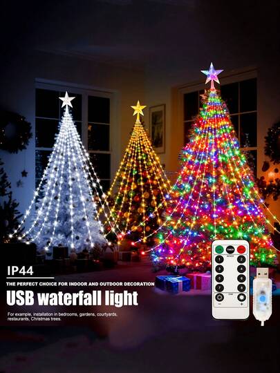 Tira de luces de árbol de Navidad, Luces de cadena de Navidad. Luces de hadas de 2 metros, adecuadas para decoración de árbol de Navidad interior y exterior. Decoración navideña, regalo de árbol de Navidad, decoración de otoño, decoración de fiesta, decoración interior y exterior, decoración de jardín, decoración de Halloween