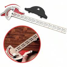 Riglă metalică de buzunar cu raportor în T, reglabilă în unghi și linie dreaptă, cu scală glisantă, instrument pentru prelucrarea lemnului (metrică și imperială) - Multicolor - Vizualizare 4