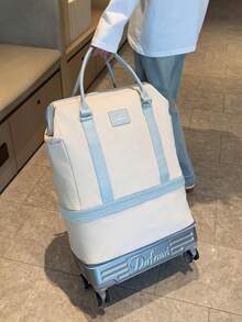 Hardside Wheeled Luggage With Large Capacity For Clothing, Detachable Wheeled Handle Weekend Bag, Removable Top Portion For Use As Overnight Bag/Travel Bag, Luggage Cover, Wheeled Bag, Short-Distance Business Travel Bag, Oxford Cloth Maternity Travel Bag, Suitable For Travel, Vacation, Back To School, Tourism, Dormitory, College Students, High School Students Handbag Luggage Bag For Business For Vacation Holiday Portable Multifunction Travel Duffel Bag Unisex Weekender Bags