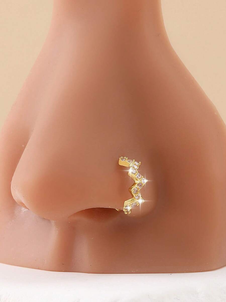 1pc Sexy Personalized Women's Pierced Nose Ring W-Shaped Nose Hoop Nose Stud Nose Jewelry, Party/Birthday Gift