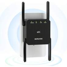 LONGLIV Repetidor de Señal Wi-Fi 1200Mbps, Extensor Universal de Señal Wi-Fi, Potenciador de Señal WiFi, Doble Banda (2.4G 300Mbps/5G 867Mbps), 4 Antenas, Ldeal para Casa y Oficina(Negro) - blanco - Ver 3
