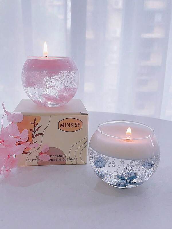1 Box/1 Cup Of Blue Floating Flower Scented Candles, Used For Home Decoration, Rooms, Bedrooms, Study Rooms, Valentine's Day Gifts, Christmas Gifts, Valentine's Day Romantic Atmosphere Candles