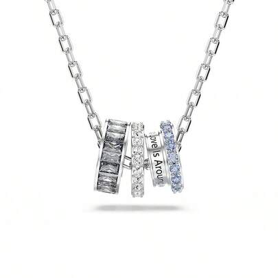  SWAROVSKI CONNEXUS 浪漫情侶同心圓項鍊鎖骨鍊男女同款 女友禮物送女友送老師送愛人送孩子送媽媽生日禮物聖誕禮物