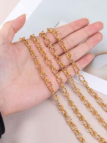 1m Catena ovale a forma di O in acciaio inossidabile con rilievo, adatta per la realizzazione fai-da-te di bracciali, collane e gioielli