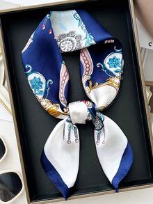 1pc Bandana With Geometric Pattern Print, Suitable For Daily Use As Hair Scarf, Neck Scarf, Headband - Multicolor - View 10