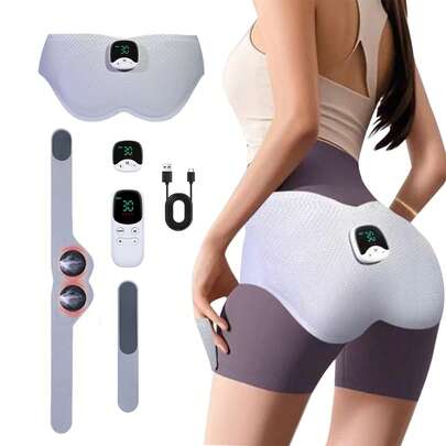 Entrenador de glúteos portátil de 10 modos, masajeador de glúteos de uso sentado-de pie, estimulador muscular de glúteos, específico para mujeres, ejercitador de glúteos inalámbrico y inteligente, dispositivo de moldeado corporal