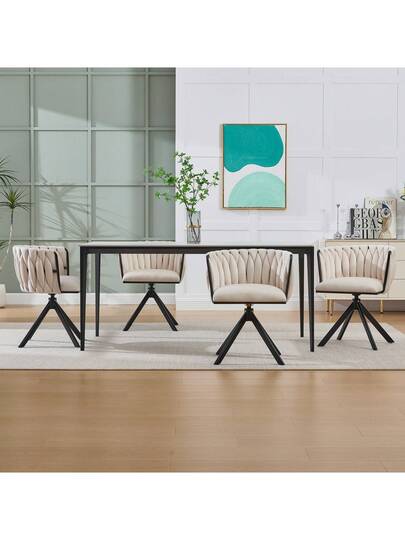 Fluwelen Seats Heavy Metal Frame, 180 Degree Swivel Function, Back, Zachte Luxurious Flexible Between Living Room, Budol Creative Workspace (Set Of 2) view 2