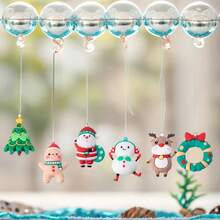 6pcs Festive Aquarium Decor Floating Balls | Santa Claus, Christmas Tree & Holiday Fish Tank Ornaments | Plastic, Ideal For Holiday Decorations, Creates A Joyful Atmosphere - A - View 5