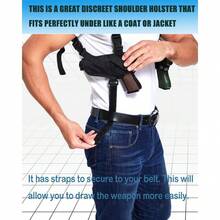 一体式隐蔽携带肩套 - 可调节枪套，适用于紧凑型至大型手枪，带双弹匣袋（左/右手） - 战术 EDC 装备，适用于靶场和户外使用 - 秋季狩猎必备品、枪支拥有者的节日礼物、战术、射击场必备品、自卫升级 - 彩色 - 查看 10