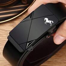 1pc Horse Pattern Men's Ratchet Belt, Luxury Brand Suit Belt, Ideal Gift Choice Old Money Vintage Autumn/Fall Urban Outfit Classic Christmas Winter Fashion Daily Men Boyfriend Gift - A - View 11