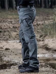 Men's Tactical Multi-Pocket Pants, Casual Waterproof Trousers, IX7 - xanh quân đội - Xem 4