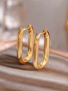 1 par de pendientes cuadrados de moda, pendientes de aro geométricos minimalistas y delicados, diseño elegante y de alta gama, adecuados para uso diario, reuniones, fiestas, citas y actividades al aire libre de las mujeres