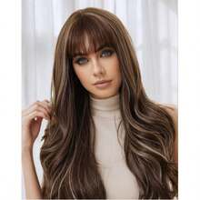 (1 pezzo costumi per feste di Natale COS costumi per feste di Natale Halloween Natale, ZY-088) Parrucca europea e americana molto venduta con acconciatura completa, riccioli ondulati, fibra resistente al calore, parrucca di seta ad alta temperatura per donne