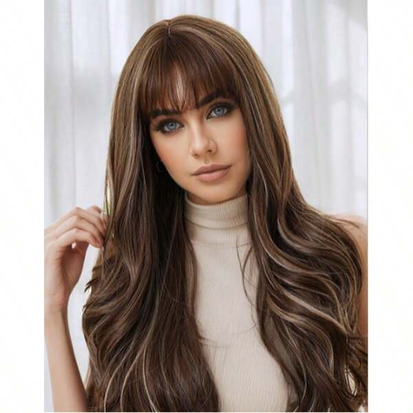 (1 stück Weihnachtspartykostüme COS Weihnachtspartykostüme Halloween Weihnachten, ZY-088) Europäische und amerikanische heiß verkaufte Perücke mit voller Frisur, gewellte Locken, hitzebeständige Faser, Hochtemperatur-Seidenperücke für Frauen