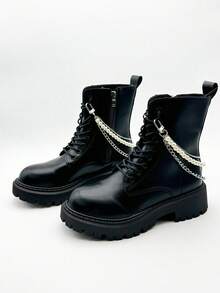 1 Pair Fashion Gold/Silver Chain Decor For Women Shoes/Boots - Multicolor - View 11