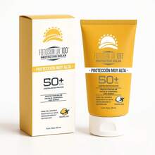 Protector Solar Facial y Corporal UV 100 de 60 ml - SPF 50+, Sin Fragancia, Hipoalergénico, Resistente al Agua para Todo Tipo de Piel - Fotosun Fluid Protect - Ver 6