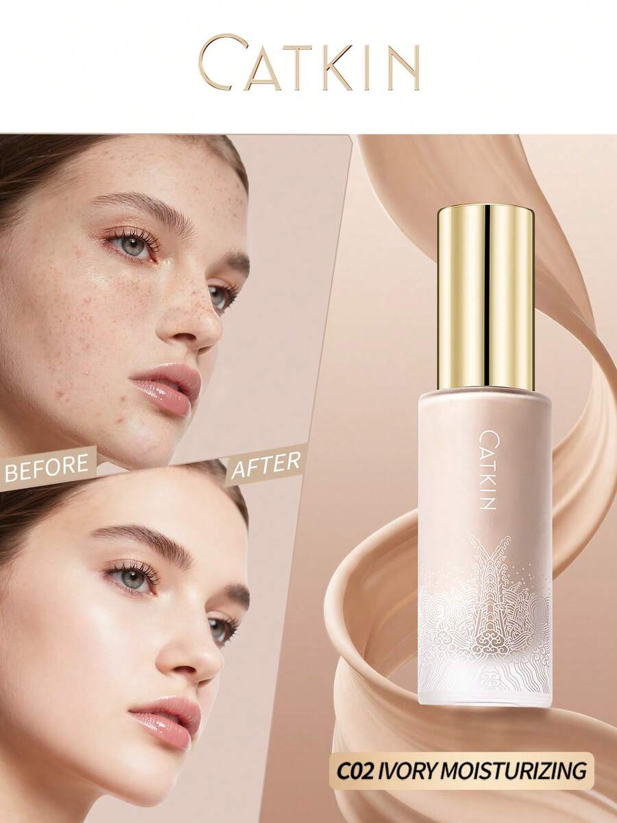 CATKIN Dreamland Lightweight Medium Coverage Foundation Liquid, Ivory, Long-Lasting & Buildable, 30ml C02 Ivory (Moisturizing) - C02 Ngà (Dưỡng ẩm) - Xem 1
