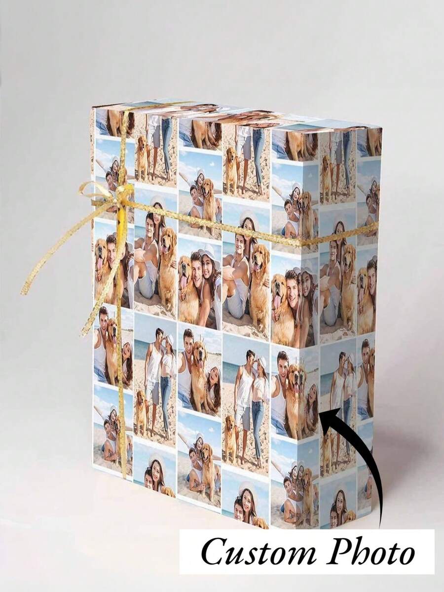 1张定制包装纸，个性化礼品包装纸，带图案和文字，圣诞包装纸，趣味圣诞定制礼物，派对包装纸，节日包装纸，包装纸，圣诞礼物，圣诞老人，圣诞帽，42*60厘米，送给他的/她的礼物，节日日历 - 款式7 - 查看 1