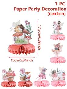 7pcs, Flower Fairy Honeycomb Decoration Set,Party Centerpieces For Table,Butterfly Flower Fairies Theme Party Decorations, Birthday Party Babe Shower Supplies Background Decoration - Multicolor - View 10