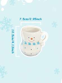 12盎司陶瓷雪人围巾杯，可爱的节日咖啡杯，适合舒适的冬季热巧克力、咖啡、牛奶、拿铁、摩卡、卡布奇诺、圣诞家居装饰、节日餐具、圣诞礼物 - 彩色 - 查看 11