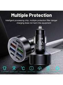 ¡Mejora tu método de carga! Este set de 9 cargadores para coche incluye un cable de carga rápida 3 en 1 (USB a Tipo-C + Lightning + Micro USB), compatible con todos los dispositivos Apple, ¡para que nunca te quedes sin batería! - Cargador de coche * 1 + cable de datos 3 en 1 * 1 - Ver 5