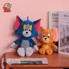 TOM AND JERRY. 正宗 23-32 厘米电影院汤姆和杰瑞毛绒玩偶，儿童生日礼物，卡通收藏玩偶