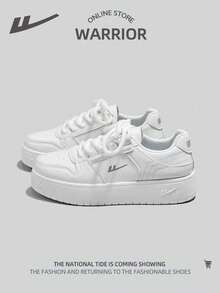WARRIOR 1 Pair Women's Flat Lace-Up Fashionable Casual Sneakers, Unisex Design