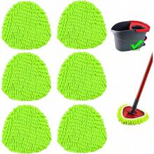 Spin Mop Heads Replacements Compatible With Ocedar Easywring 1 System 6 Pack Microfiber Chenille Mops Pad Refill O Cedar Floor Clean, Washable DryWet Use Dust Mops - 綠色 - 查看 1