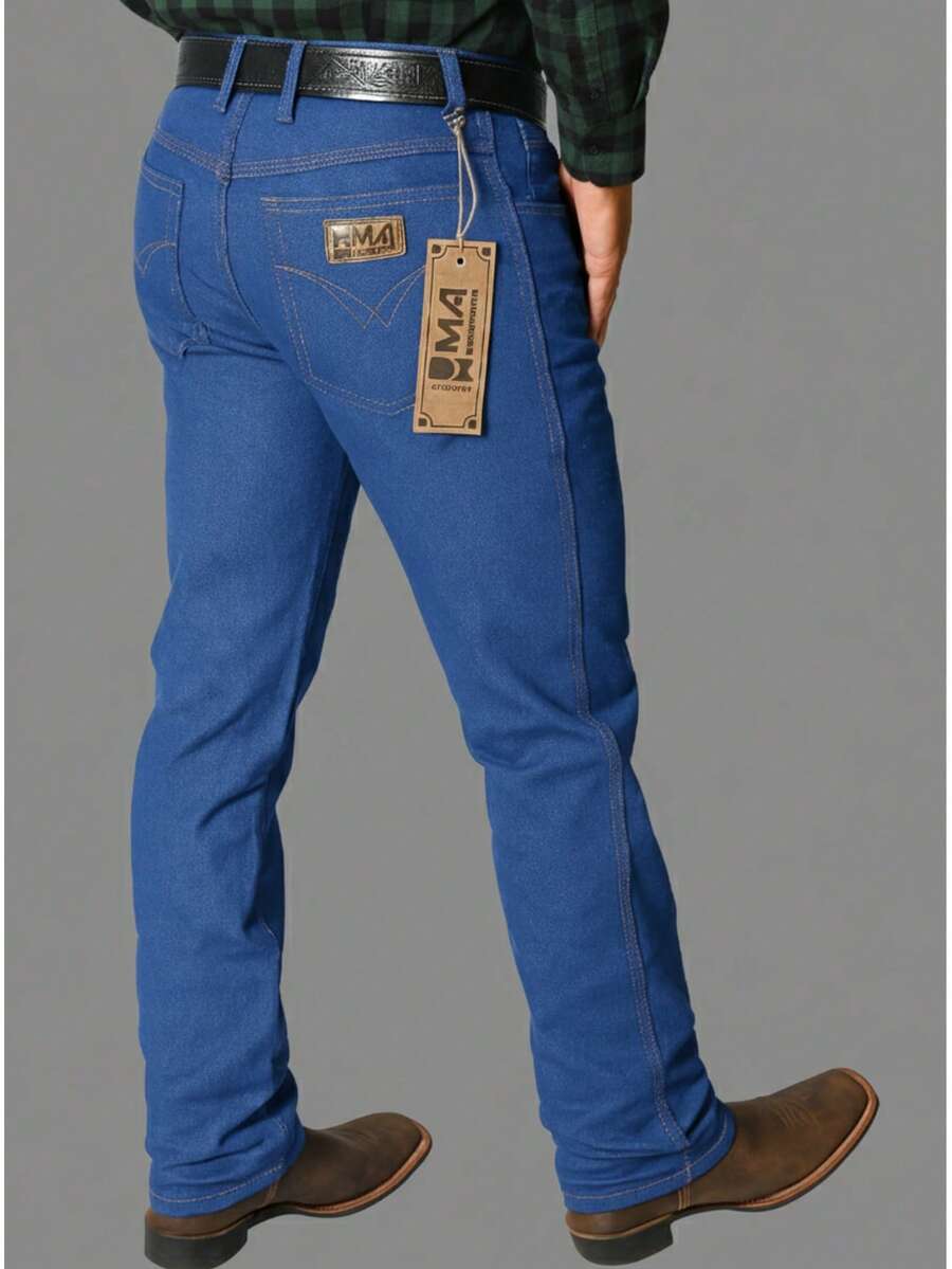 Men's Country Jeans Reinforced For Rodeo To Wear With Boots With Elastane - 淺藍色 - 查看 1