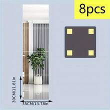 مرآة حائط مركبة مربعة من الأكريليك بأبعاد 30 سم + 35 سم، مرآة حائط ثلاثية الأبعاد من الأكريليك، مناسبة للسكن الجامعي وصالة اللياقة البدنية والممر والغرفة والديكور المنزلي