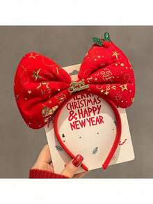 Cute Christmas Girl Headband, Santa Claus Bell Hair Clip, Adorable Holiday Headpiece Gift, Party Accessory - Red - View 11