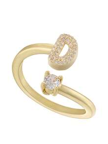 This Is A Stylish And Simple Asymmetrical Copper A-Z Ring With An Adjustable Opening And 26 English Initials For Women. It Is Suitable For Daily Wear And Casual Entertainment. It Is A Gift For Friends And Couples At Festivals And Gatherings!