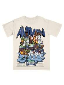 [Soft 100% Cotton] Anthony Edwards V2 Planet Euphoria Shirt, 90s Unisex Basketball Streetwear Tee For Menswear, Graphic Tee, Gift For Him Her - 白色 - 查看 1