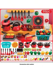 Kids Kitchen Fruit Cutting Playset, Vegetable Pretend Play Toy, Cake Cutting Toy For Boys And Girls - Multicolor - View 8