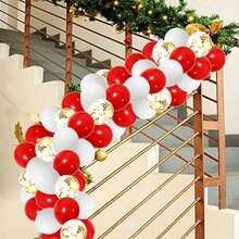 61个12英寸金色和红色气球套装 - 金属金色和红色乳胶氦气球，适用于婚礼、周年纪念、婴儿派对、生日派对 - 彩色 - 查看 4