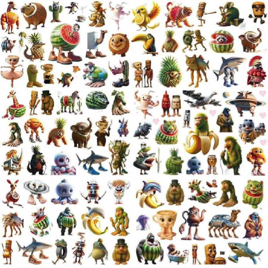 Italian Brainrot Animals Tattoo Stickers, Tung Tung Tung Sahur Temporary Tattoo Stickers, Funny Tralalero Tralala Tattoos Sticker Waterproof Fake Tattoos For Adult Women  Body Art Decoration Q929,24443678 - 彩色 - 查看 1