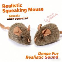 Intelligent Sensing Voice Plush Mouse Cat Toy, Realistic Meowing Soft Mouse Toy For Pet Entertainment