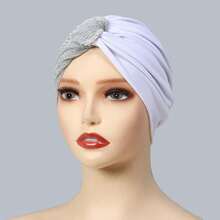 Gorros de Hijab Musulmán para Mujeres de Color Sólido Envoltura de Cabeza Turbante Indio Gorro Moda Accesorios de Ropa Islámica - Heise - Ver 5