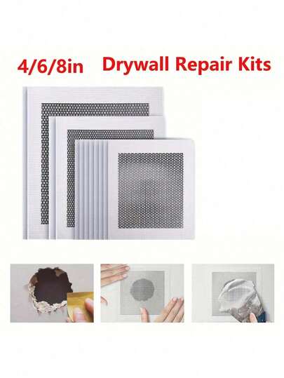 4/5pcs Self-Adhesive Wall Repair Patch, Fiber Mesh Grid For Easy Drywall And Ceiling Fixes, Perfect For Filling Holes And Cracks, Ideal For Home Wall Mending