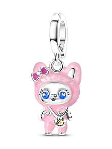 Cute Character Enamel Charm Set - Silver Plated DIY Jewelry Gifts