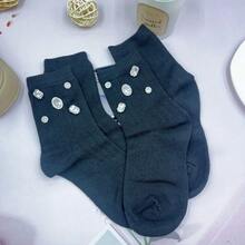1/2/4 Pairs Women's Rhinestone Shiny Mid-Calf Socks, Cute & Breathable, Casual & Versatile, Comfortable & Durable, Fashionable & Easy To Match, Suitable For Spring & Summer, Lightweight Design, Ideal Gift For Women, Also Perfect For Valentine's Day, Mother's Day, Women's Day And Christmas - Multicolor - View 16