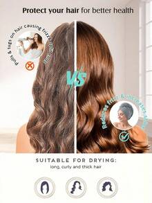 Ultra Soft Ultra-Fine Fiber Towel - Quick Drying, Super Absorbent, Suitable For Women And Girls, Gently Caring For Curly Or Damaged Hair, Solid Color Bath Accessories Hat, Shower Cap, Hair Salon Hair Products And Accessories