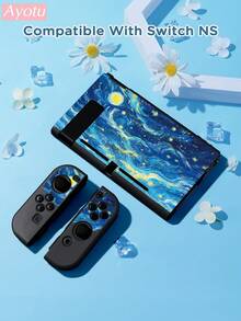 Ayotu Space, Ocean & Black Cat Theme Switch Protective Case, Compatible With New Switch 2 (2025)/Switch NS/Switch OLED, Can Be Installed On The Dock Without Removing The Protective Case, Universal Game Controller Protective Cover, Switch Gaming Accessories, Anti-Fall, Anti-Scratch, Romantic For Autumn/Winter, Back To School Season, Christmas, Valentine's Day Gift - Multicolor - View 3