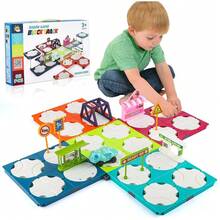 Juguetes de Construcción de Pistas para Niños, Juguetes de Coches de Dinosaurios Eléctrico, Juego de Pista Montessori, Regalos para Niños y Niñas - 1 - Ver 3