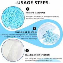 Bean Bag Filler Refill - 1LB Premium White Shredded Memory Foam Stuffing | Compatible With Bean Bag Chairs | Soft, Supportive & Odor-Free Filling For Dolls, Pet Beds And Pillows (Blue&Yellow) - 藍色和黃色 - 查看 4