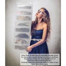 Greenco Clear Foldable Shoe Storage Boxes10 Pack - Clear - View 5