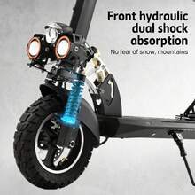 PORIYA 2000W Off-Road Electric Scooter W/ Aerodynamic Tail Wing For Stunt Stability, 50KM/H & 50KM Range, Foldable Portable E-Bike, ABS Brakes & UL2272 Certified - 黑色 - 查看 9