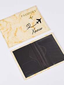 1. Customized Passport Holder, Available In 5 Colors, Can Be Customized With Name And Ticket Holder, Unisex, Can Be Used As Wallet Or Passport Cover, Marble Pattern, PU Leather Material, Luxury Passport Holder For Honeymoon Travelers, Essential For Flight Travel, Perfect Gift For Family And Friends - Multicolor - View 7