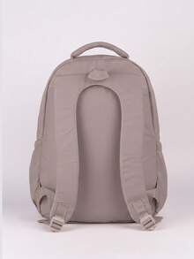 Large School Backpack For Notebook Pink Resistant Multiple Pockets Work Nylon Reinforced School College - Beige - View 3