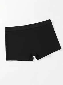 Men's Black Simple Fashion Elastic Letter Print Briefs, Suitable For Daily Wear - Black - View 9